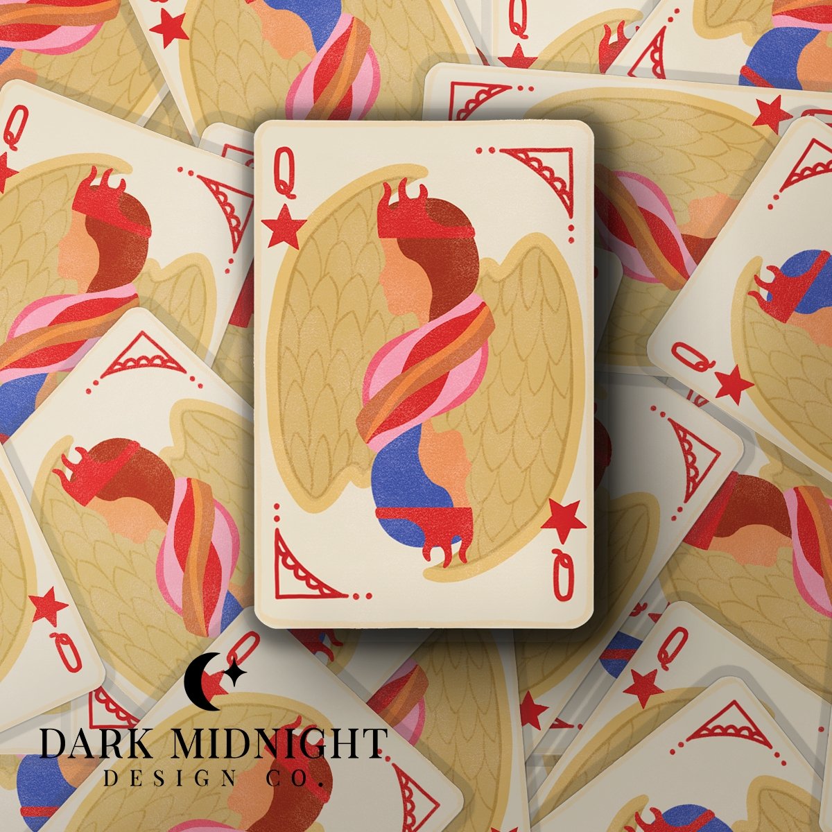 Queen of Stars Card - Darcy & Tory Vega - Officially Licensed Zodiac Academy Sticker - Dark Midnight Design Co
