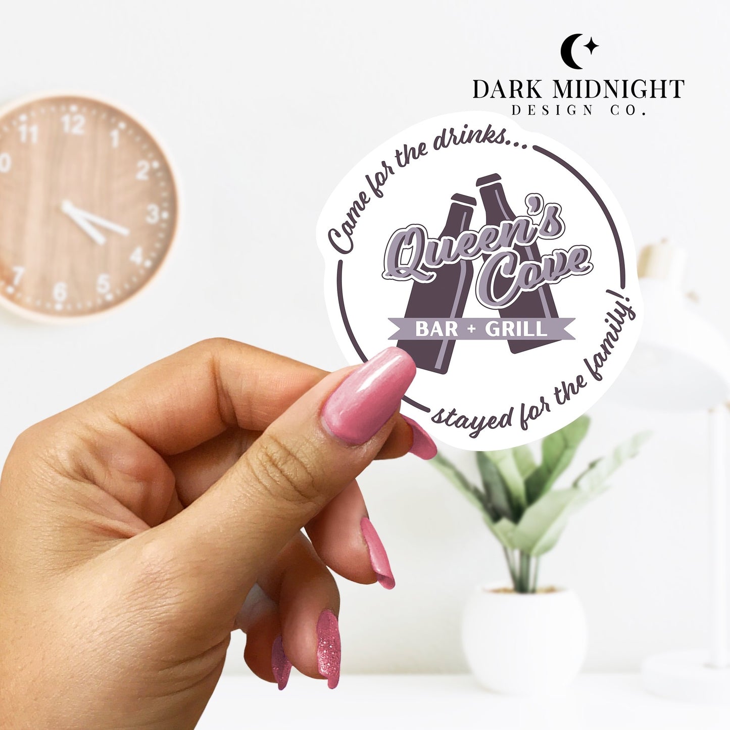 Queen's Cove Bar Logo Sticker - Officially Licensed Queen's Cove Series - Dark Midnight Design Co