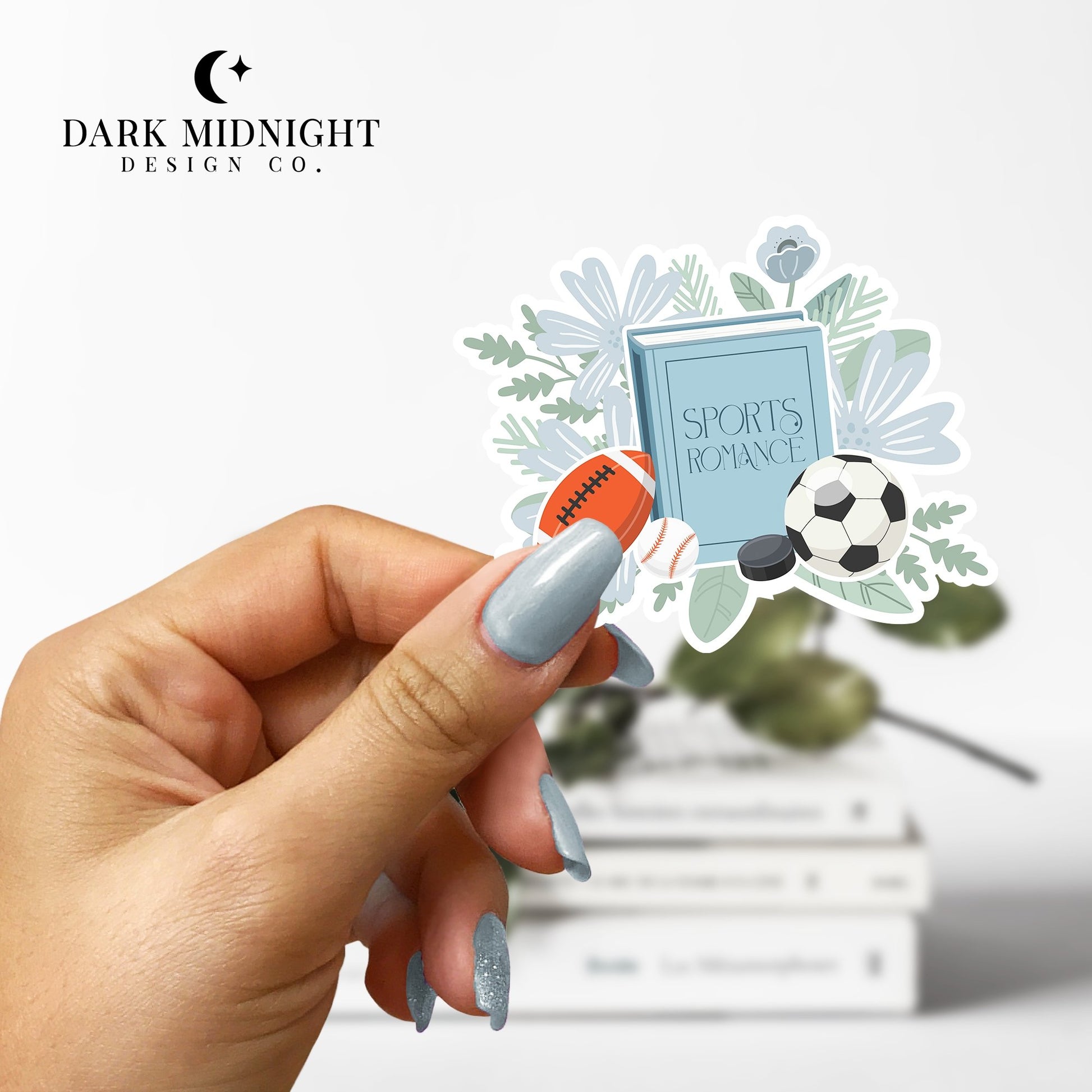 Sports Romance - Floral Book Tropes Sticker - Dark Midnight Design Co