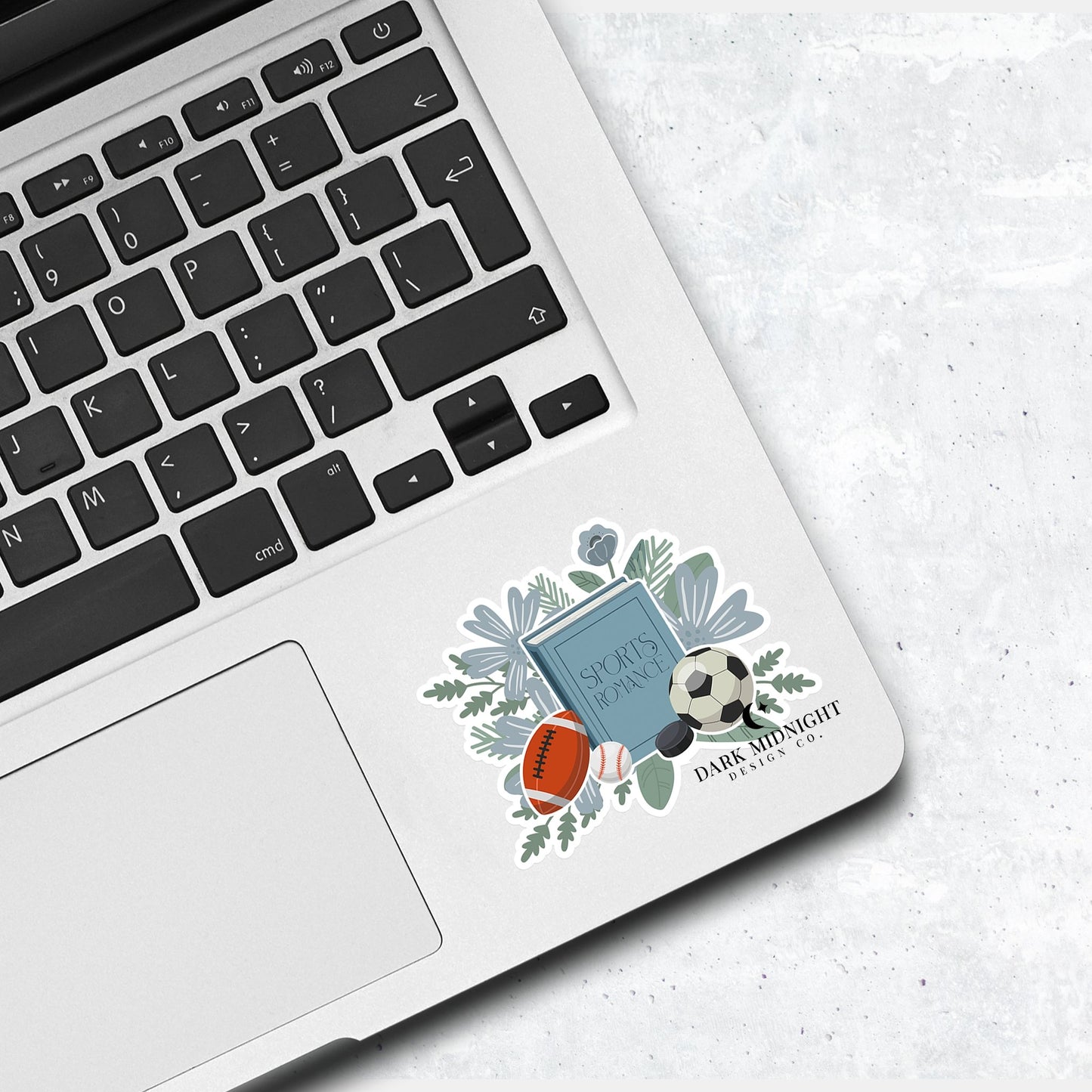 Sports Romance - Floral Book Tropes Sticker - Dark Midnight Design Co