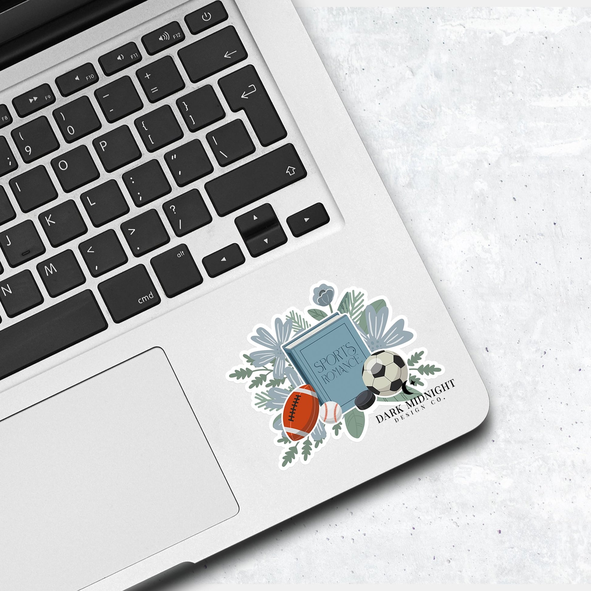 Sports Romance - Floral Book Tropes Sticker - Dark Midnight Design Co