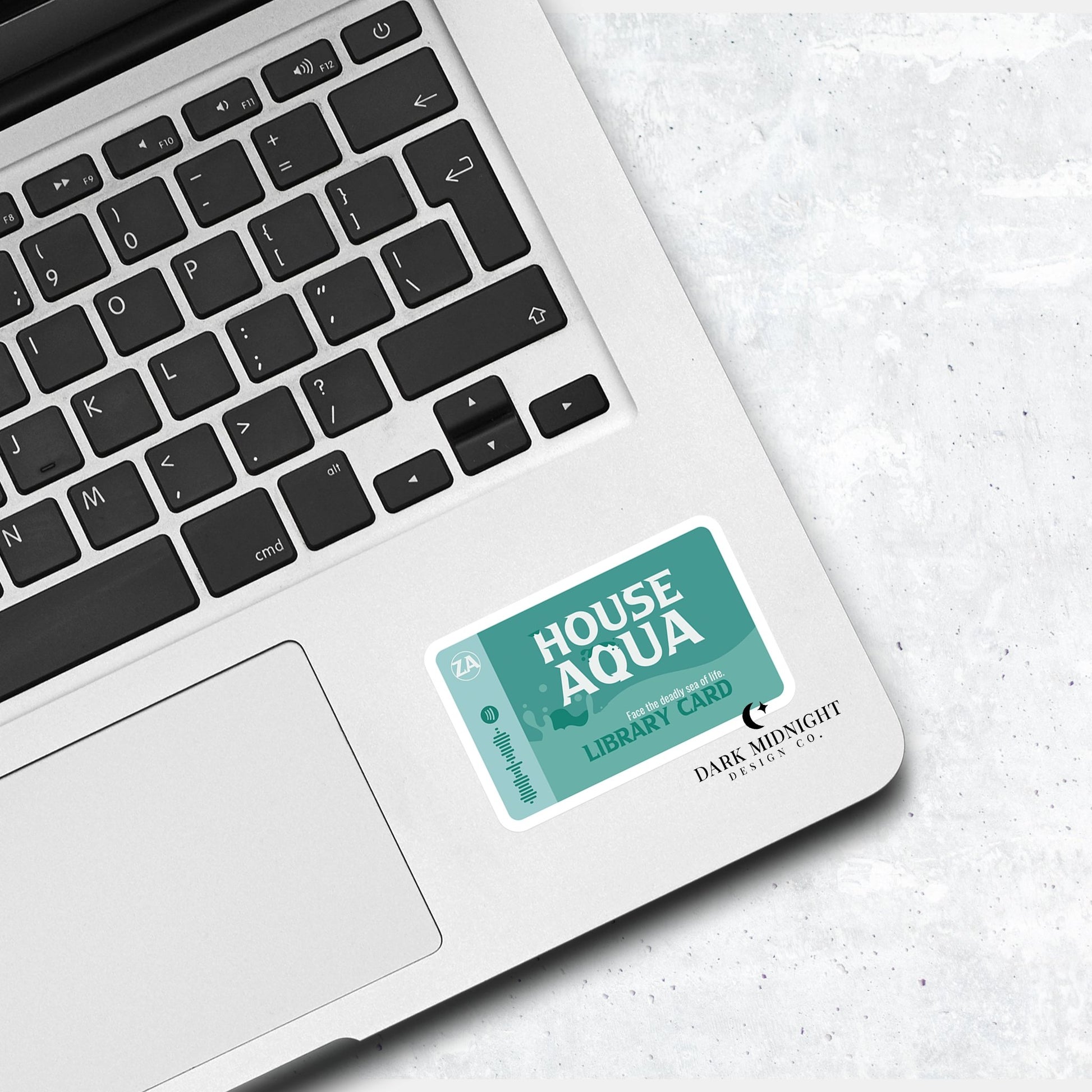 Stories of Solaria - House Aqua Library Card - Interactive Sticker - Officially Licensed Zodiac Academy Sticker - Dark Midnight Design Co