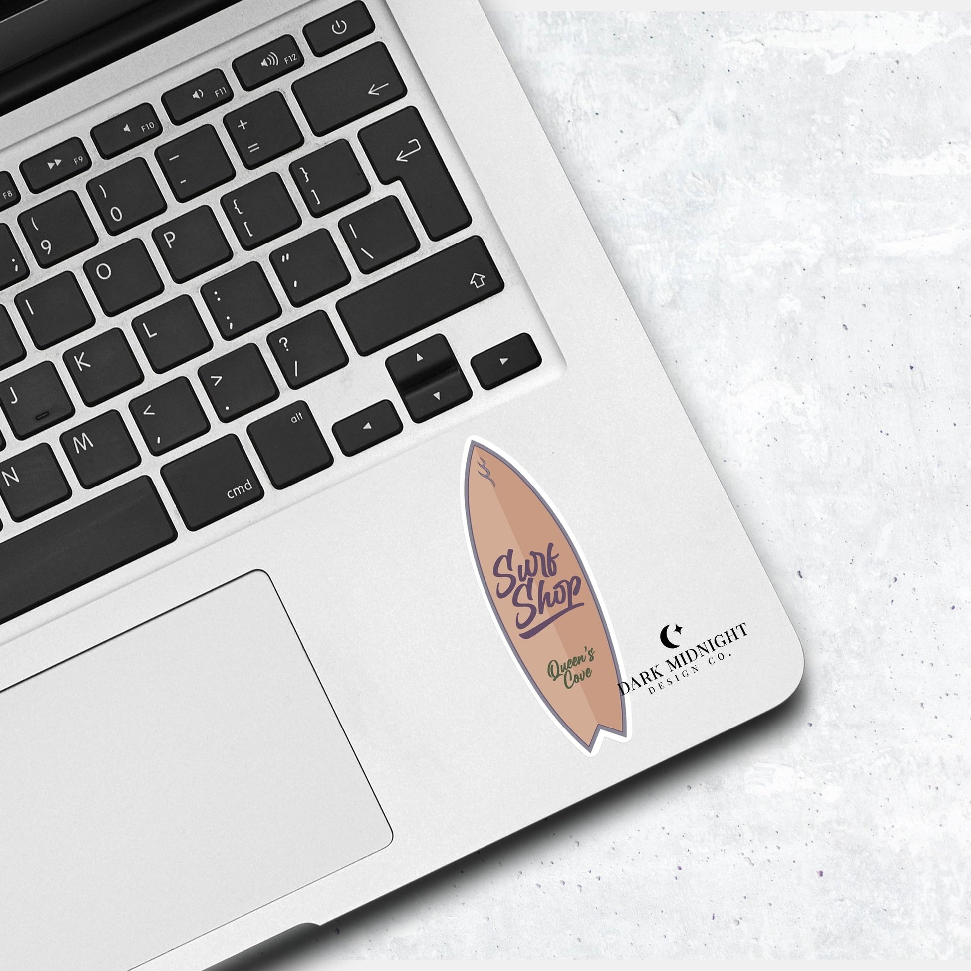 Surf Shop Logo Sticker - Officially Licensed Queen's Cove Series - Dark Midnight Design Co