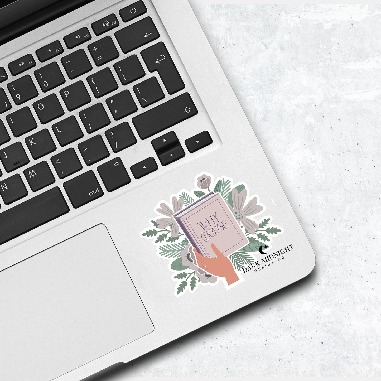 Why Choose - Floral Book Tropes Sticker - Dark Midnight Design Co