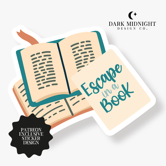 Escape in a Book Sticker - Patreon Exclusive Design