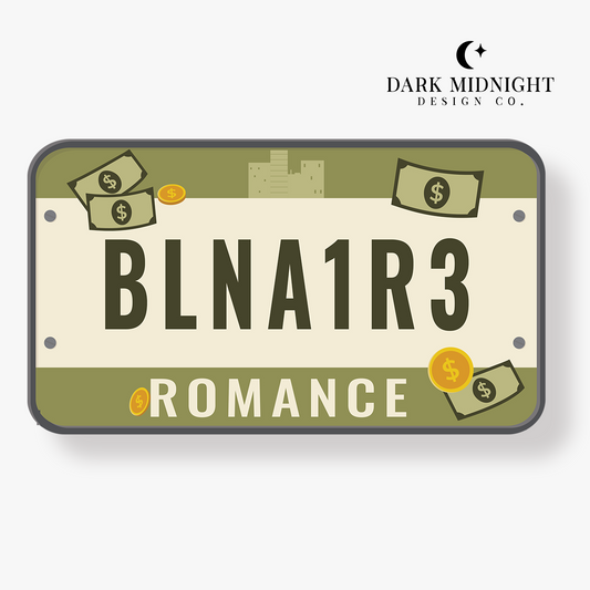 Billionaire Romance License Plate Sticker