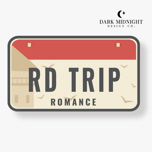 Road Trip Romance License Plate Sticker