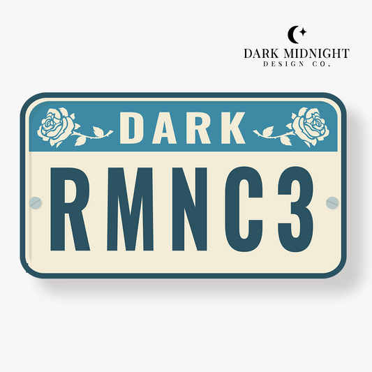 Dark Romance License Plate Sticker