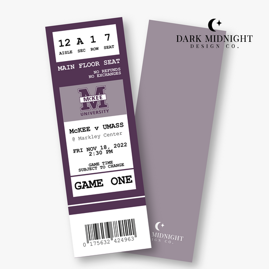 McKee Hockey Ticket Bookmark - Officially Licensed Beyond The Play Series
