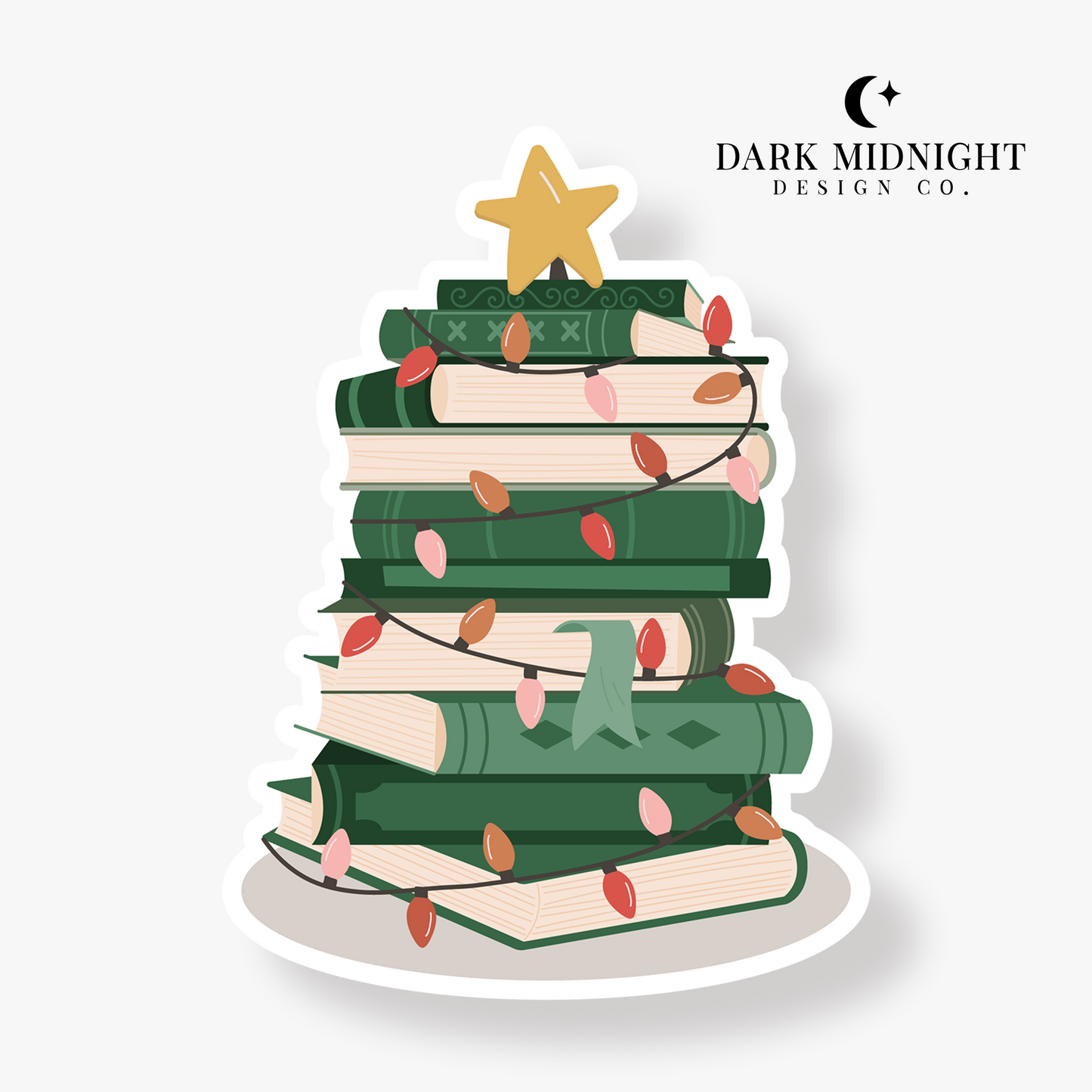 Holiday Tree Bookstack Sticker
