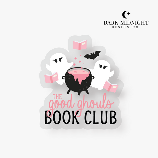 Good Ghouls Book Club Sticker - Pink