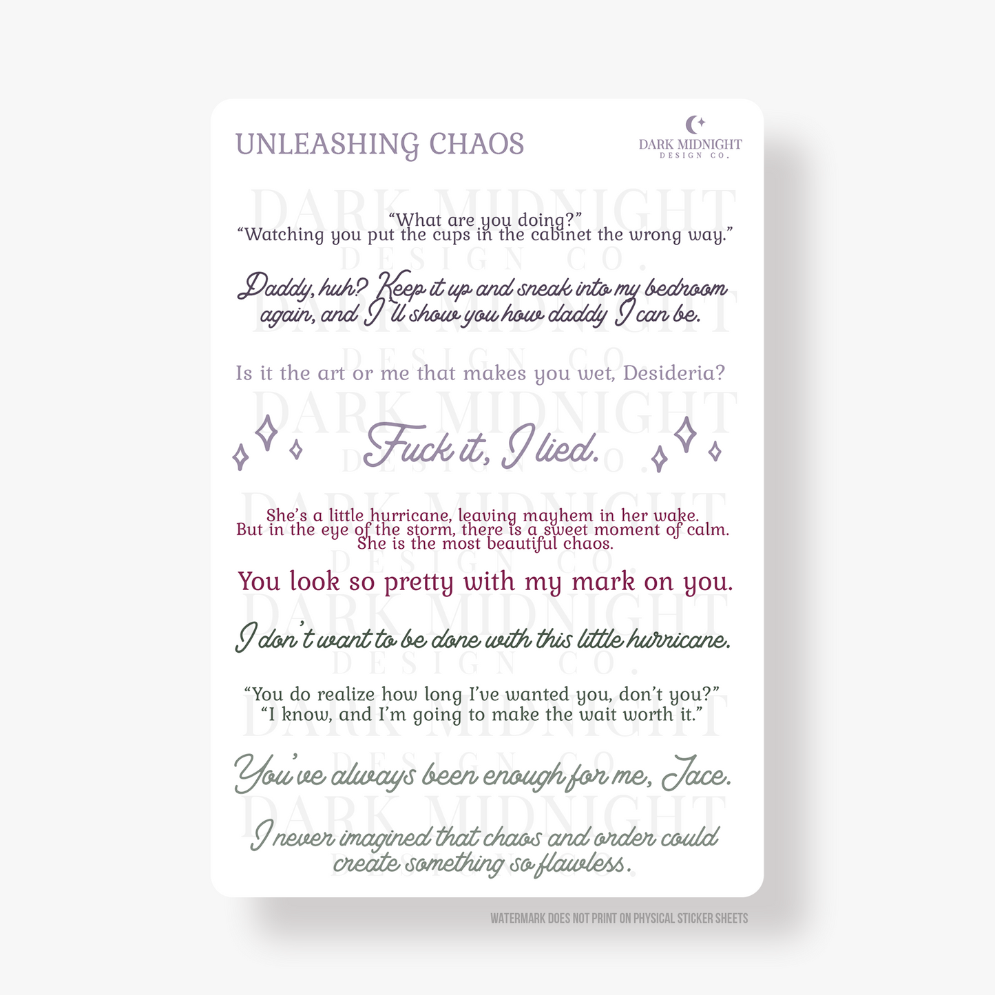 Unleashing Chaos Annotation Sticker Kit - Officially Licensed Unleashing Chaos