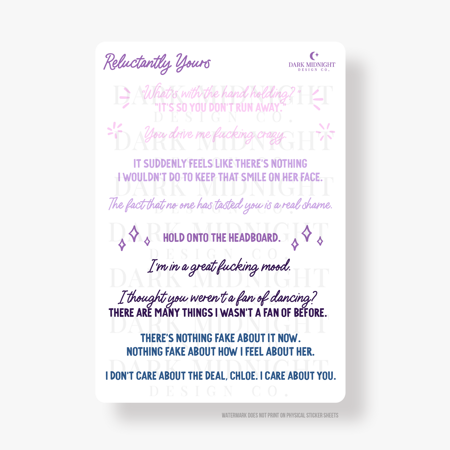 Reluctantly Yours Annotation Stickers - Officially Licensed Unexpectedly In Love Series