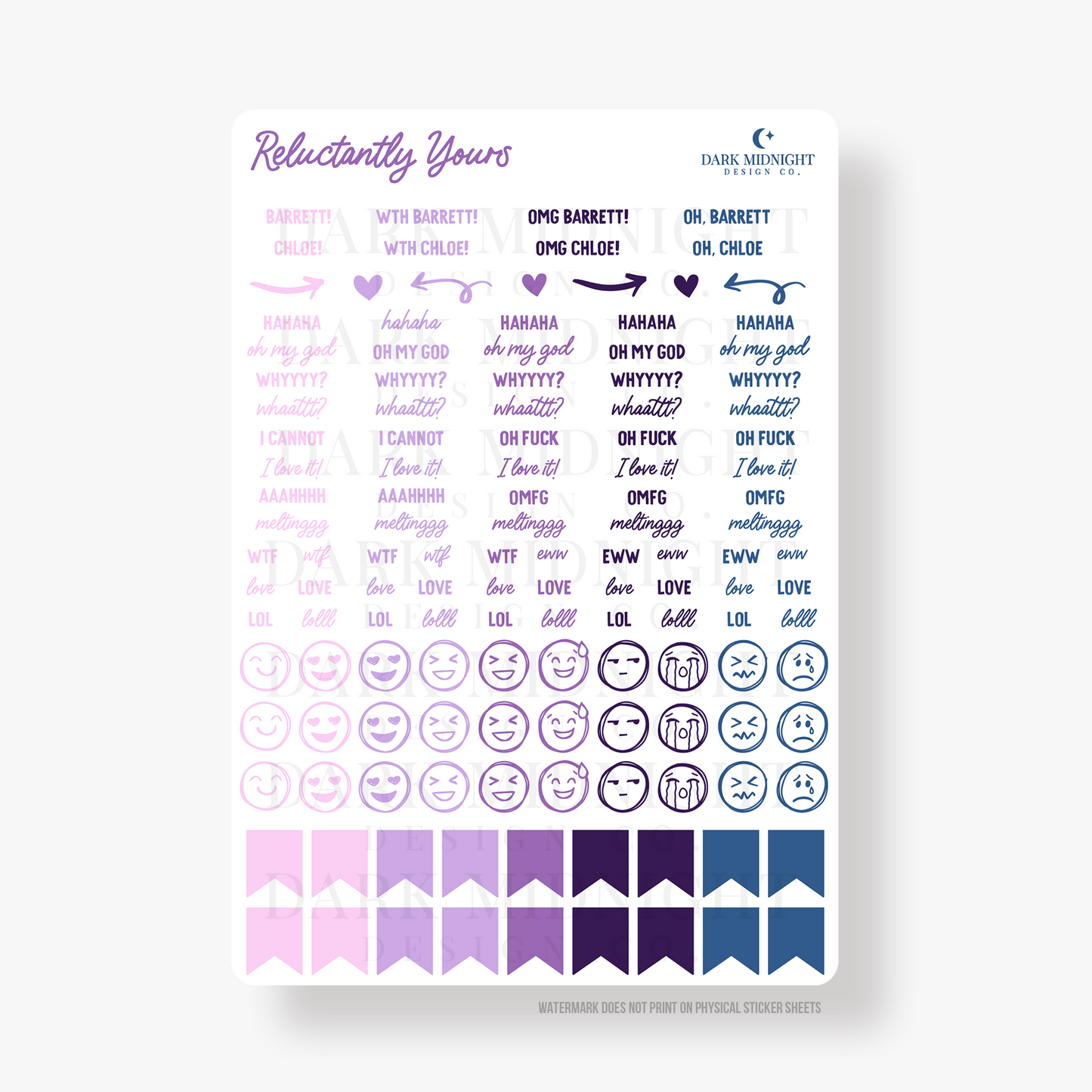 Reluctantly Yours Annotation Stickers - Officially Licensed Unexpectedly In Love Series