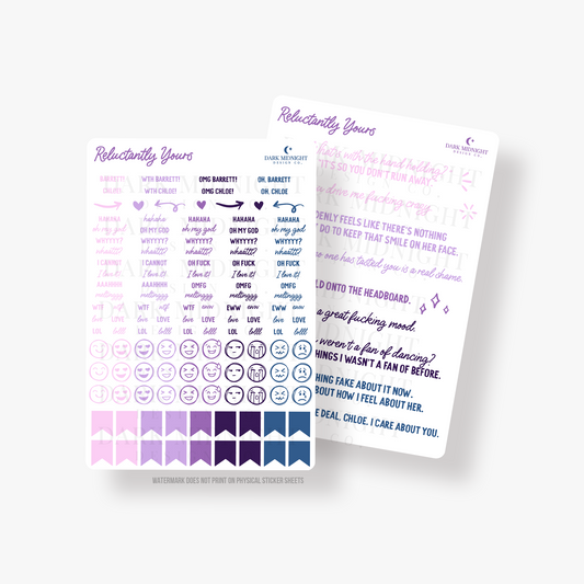 Reluctantly Yours Annotation Stickers - Officially Licensed Unexpectedly In Love Series