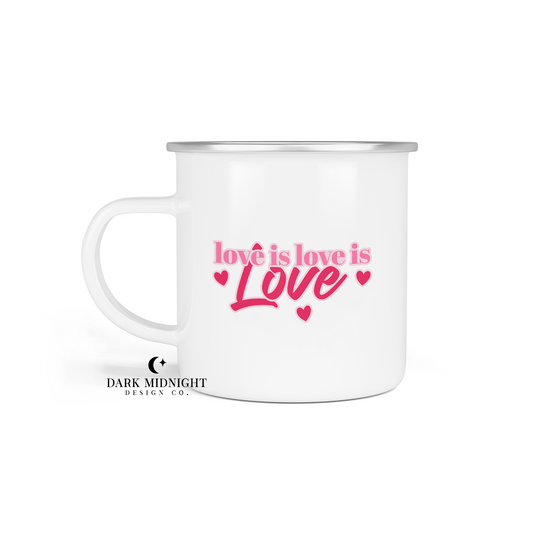 Love is Love is Love 12oz Mug - Officially Licensed Three Hearts Hideaway Merch