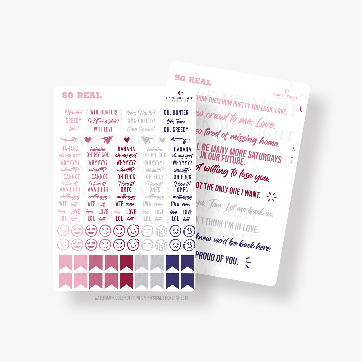 So Real Annotation Stickers - Officially Licensed Boys of South Chapel Series