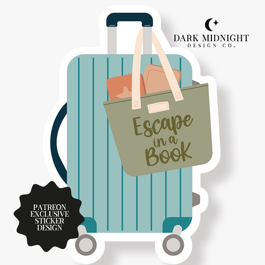 Escape in a Book Luggage Sticker - Patreon Exclusive Design