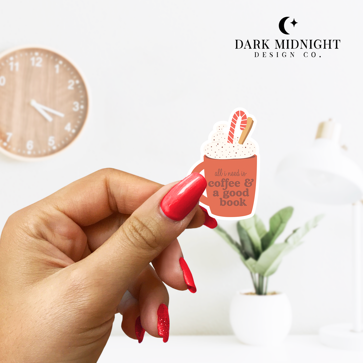 Holiday Coffee & A Good Book Sticker