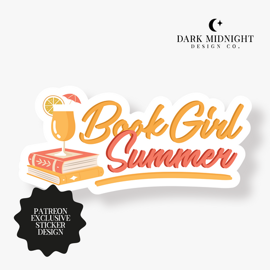 Book Girl Summer Sticker - Patreon Exclusive Design