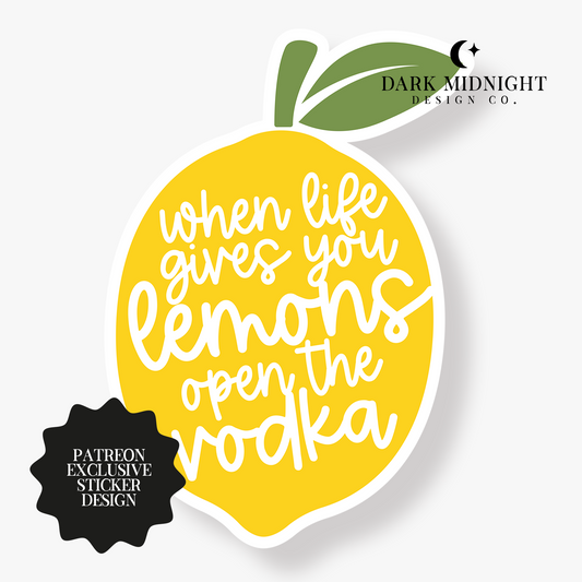 Lemon Open the Vodka Sticker - Patreon Exclusive Design