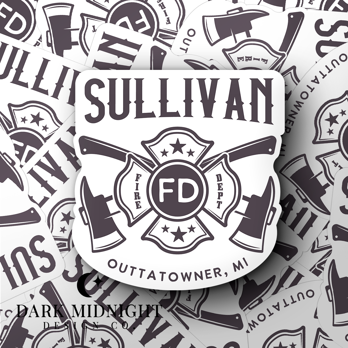 Sullivan - Outtatowner Fire Dept Sticker - Officially Licensed Sullivan Family Series