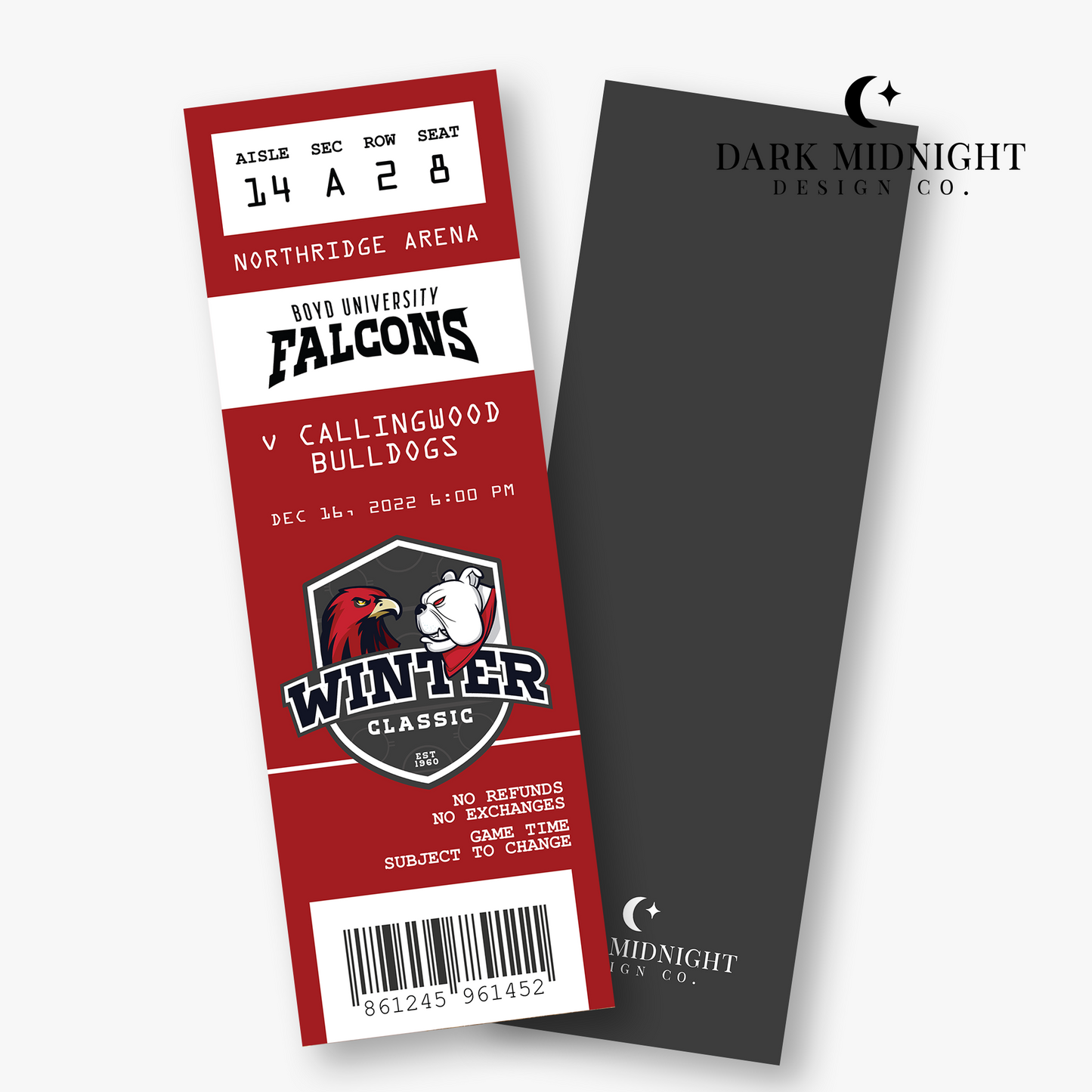 Winter Classic Hockey Game Ticket Bookmark - Officially Licensed Rules of the Game Series