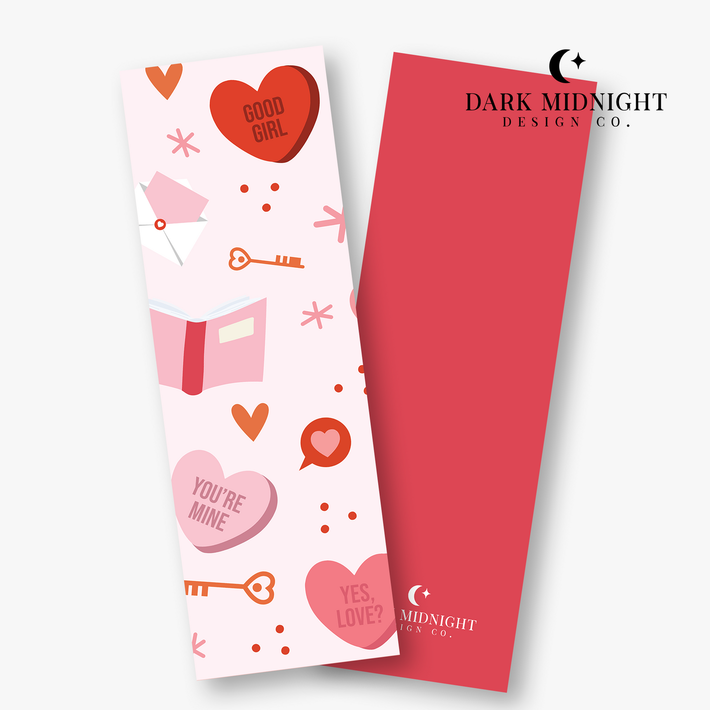 Book Boyfriend Candy Heart Sayings Print Bookmark