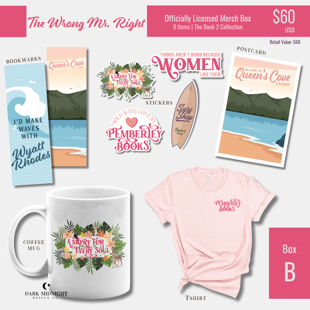 The Wrong Mr Right Merch Box - Officially Licensed Queen's Cove Series