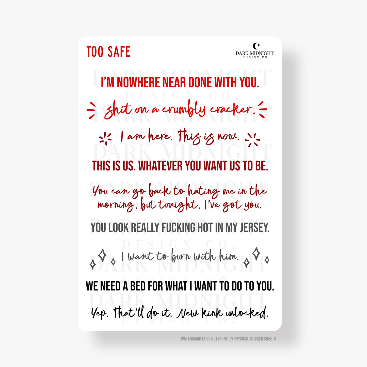 Too Safe Annotation Kit - Officially Licensed Boys of Lake Chapel Series