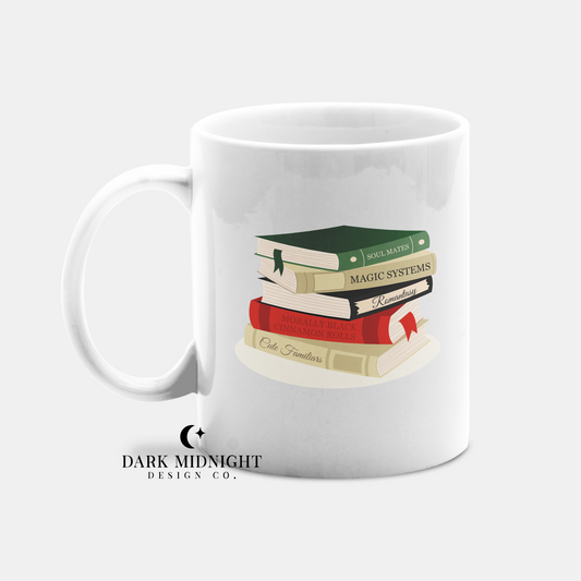 Fantasy Romance Book Stack Coffee Mug - Officially Licensed Fae Kings of Eden Merch