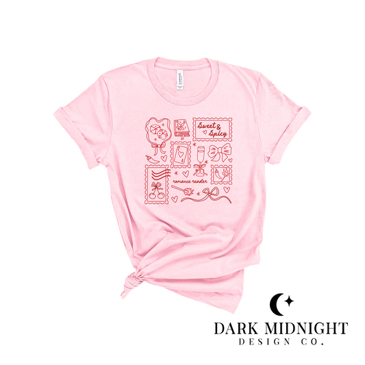 Bookish Stamp Tee - PINK