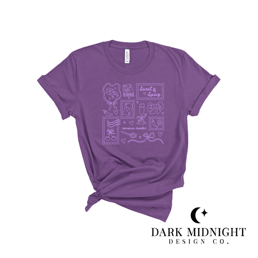 Bookish Stamp Tee - PURPLE