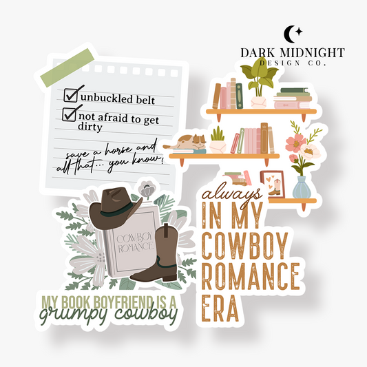 Cowboy Romance Sticker Pack - Set of 5 Stickers