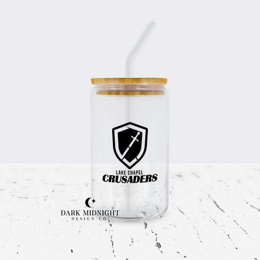 Crusaders Logo 16oz Glass Can - Officially Licensed Boys of Lake Chapel Series