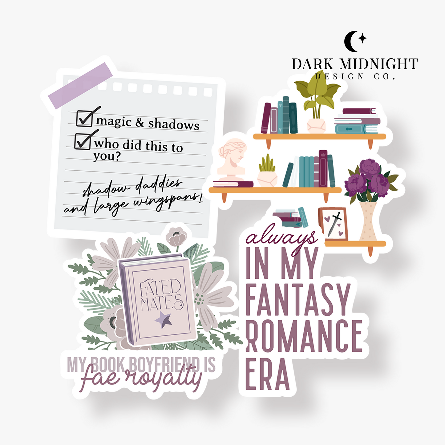 Fantasy Romance Sticker Pack - Set of 5 Stickers