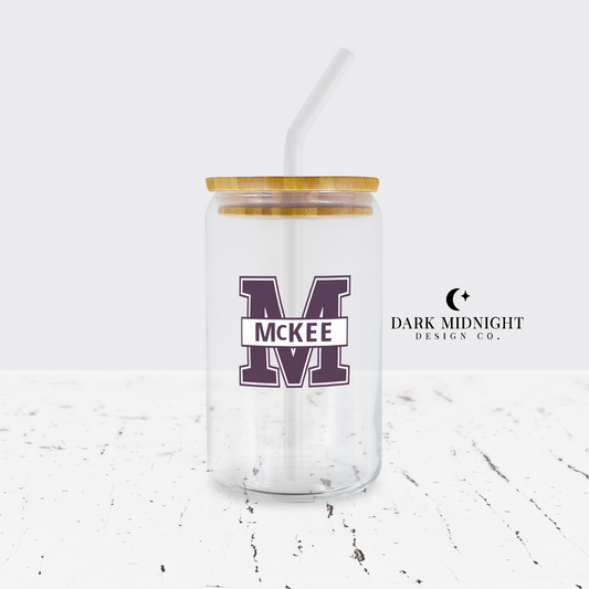 McKee University 16oz Glass Can - Officially Licensed Beyond The Play Series