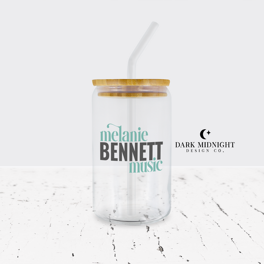 Melanie Bennett Music Logo 16oz Glass Can - Officially Licensed Tinted Truths Series