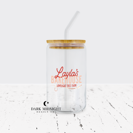 Layla's Bakehouse 16oz Glass Can - Officially Licensed Lovelight Farms Series