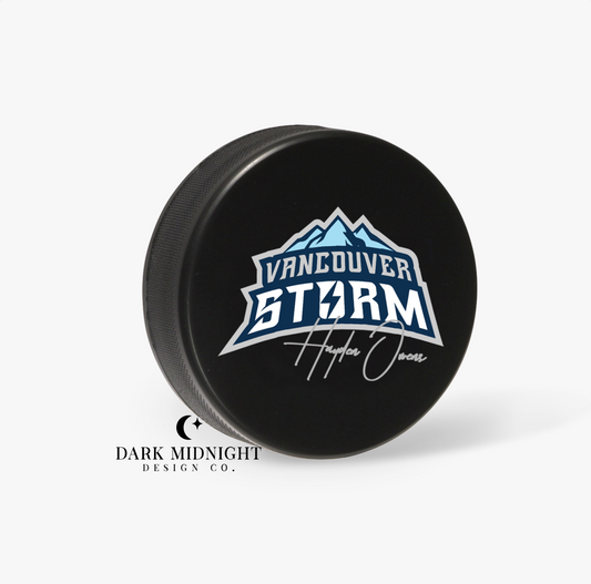 Hayden Owens Signed Hockey Puck - Officially Licensed Vancouver Storm Series