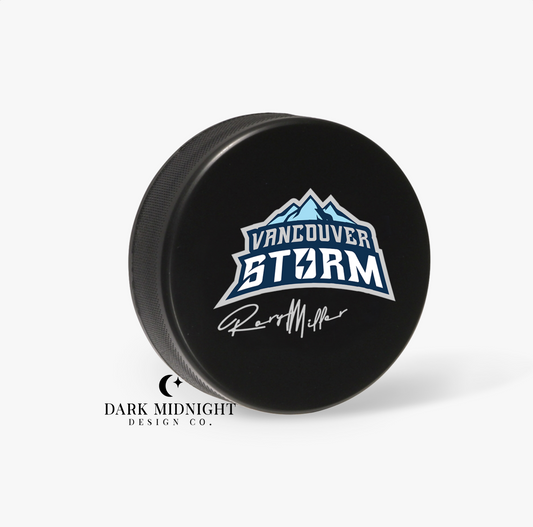 Vancouver Storm Signed Rory Miller Hockey Puck - Officially Licensed Vancouver Storm Series