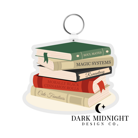 Fantasy Romance Book Stack Keychain - Officially Licensed Fae Kings of Eden Merch