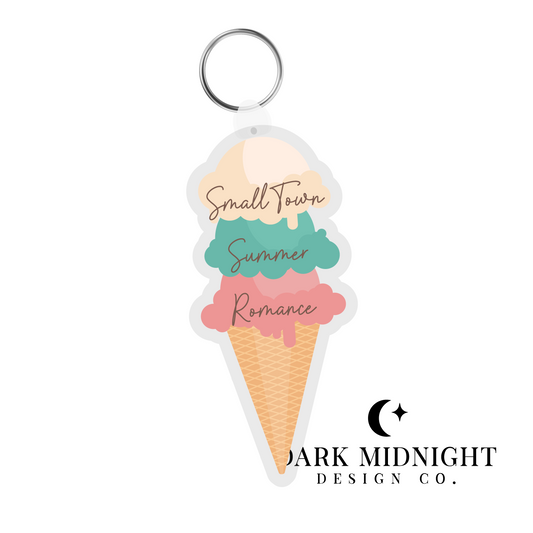 Sweet Summertime Romance Ice Cream Cone Keychain - Officially Licensed Lily Miller Merch