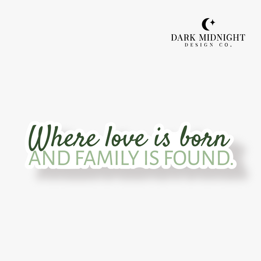 Where Love Is Born And Family Is Found Sticker - Officially Licensed Amada Beach Series