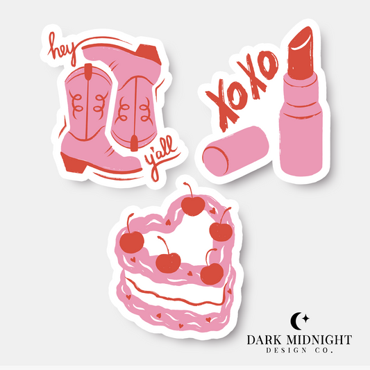 Valentine Cowgirl Sticker Pack