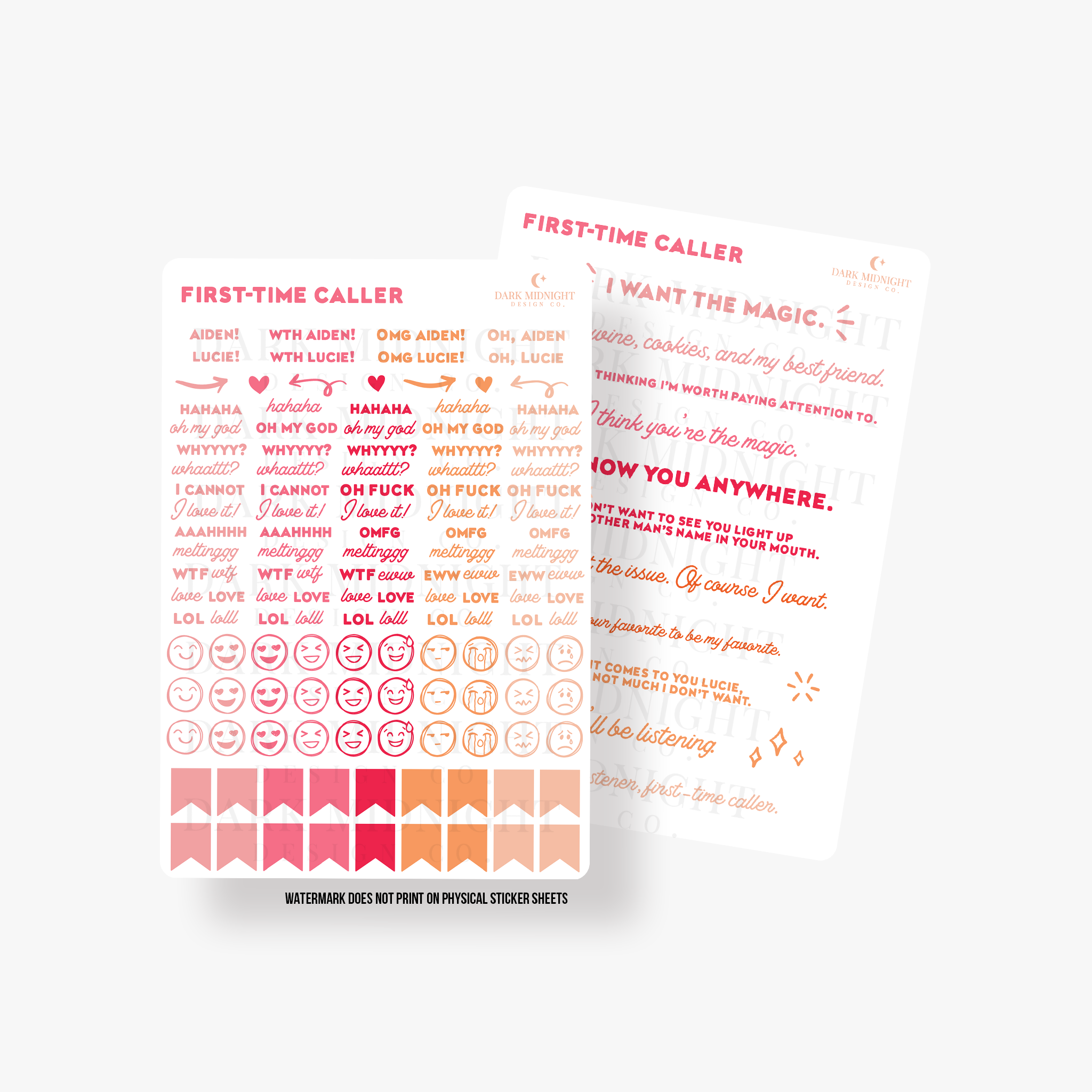First Text Sticker First-Time Caller Annotation Stickers - Officially Licensed Heartstrin ...