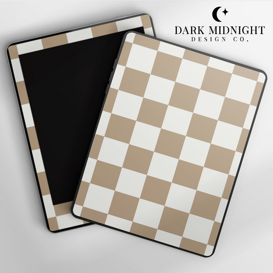 Tan Checker Kindle Paperwhite Vinyl Wrap