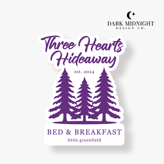 Three Hearts Hideaway Logo Sticker - Officially Licensed Three Hearts Hideaway Merch