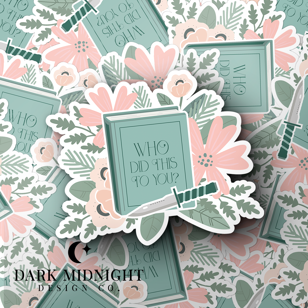 Who Did This To You? - Floral Book Tropes Sticker