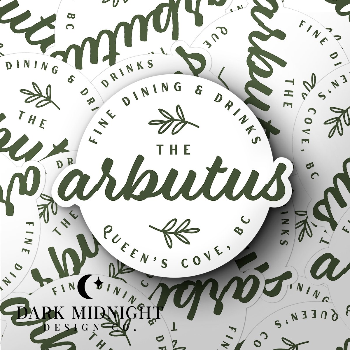 Arbutus Logo Sticker - Officially Licensed Queen's Cove Series - Dark Midnight Design Co
